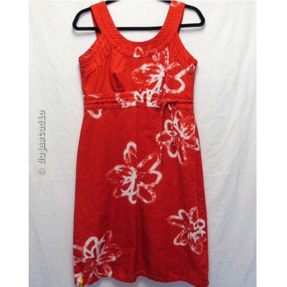 Lole Linen Cotton Blend Sleeveless Red Summer Dress